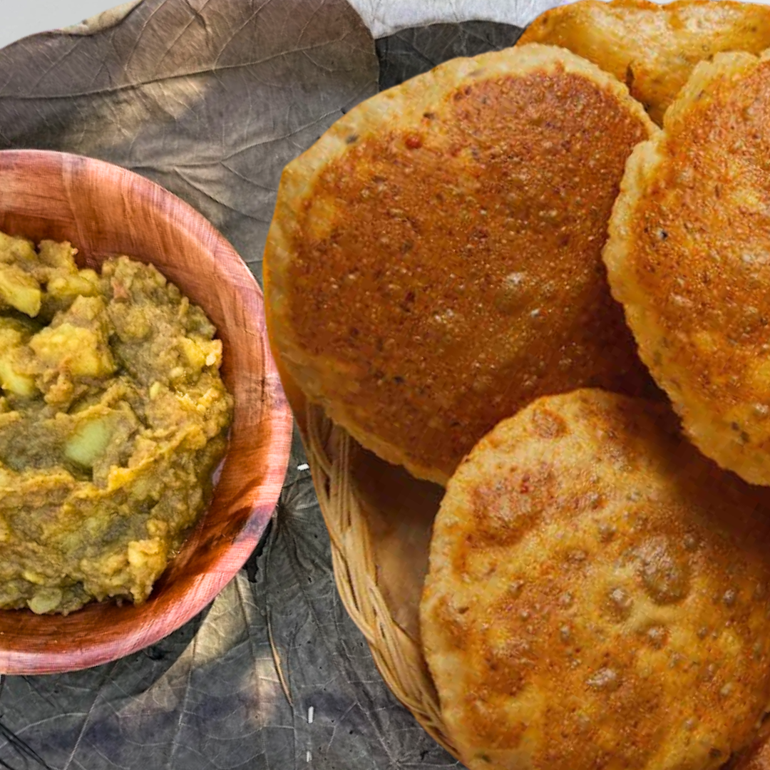 Bedmi Poori (2 pcs) and Aloo Sabji