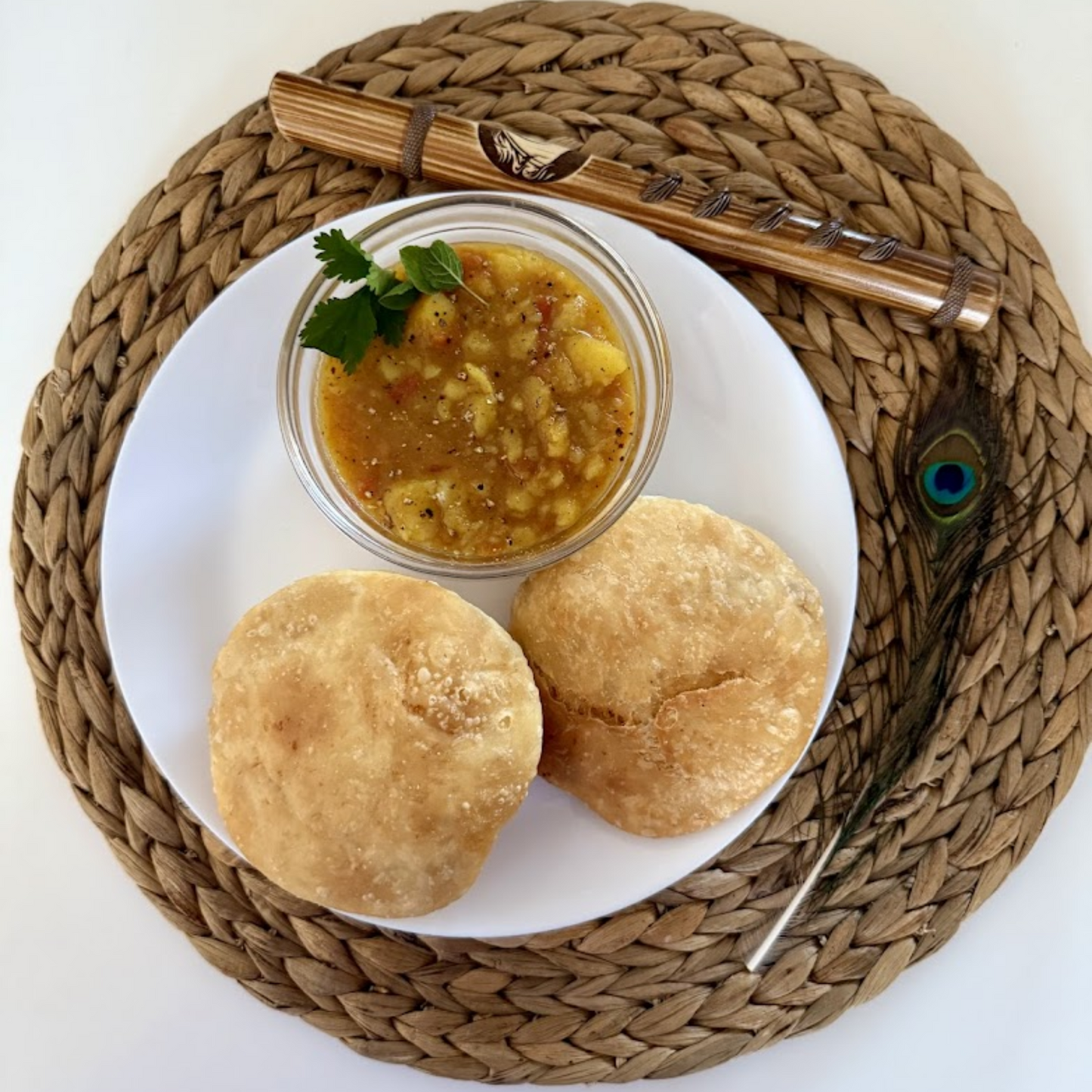 Kachori (2 pcs) and Aloo Sabji